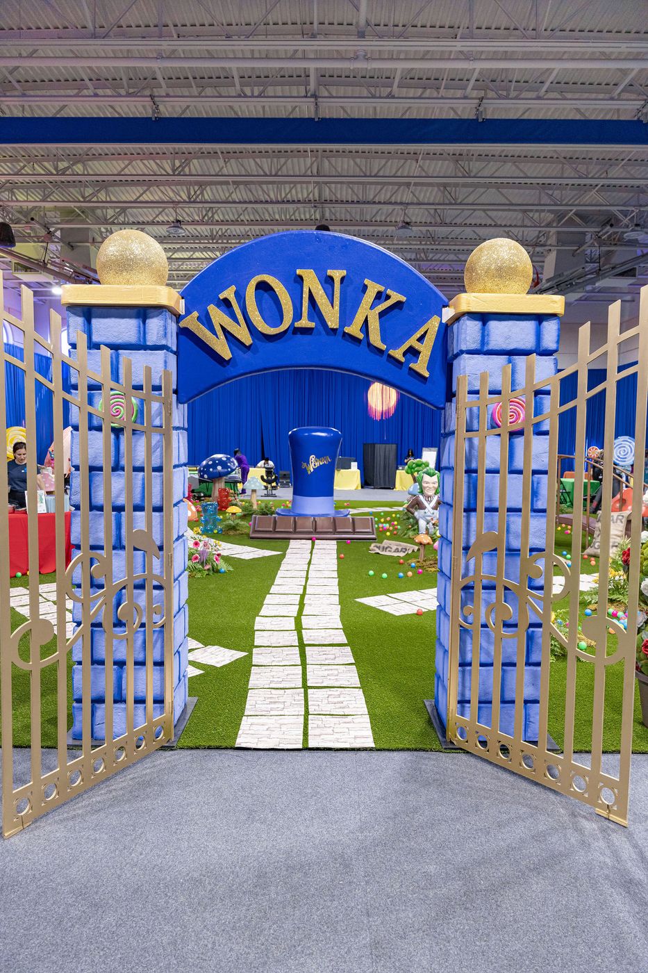 The entrance gates of an immersive confectionery build at a South Florida community event