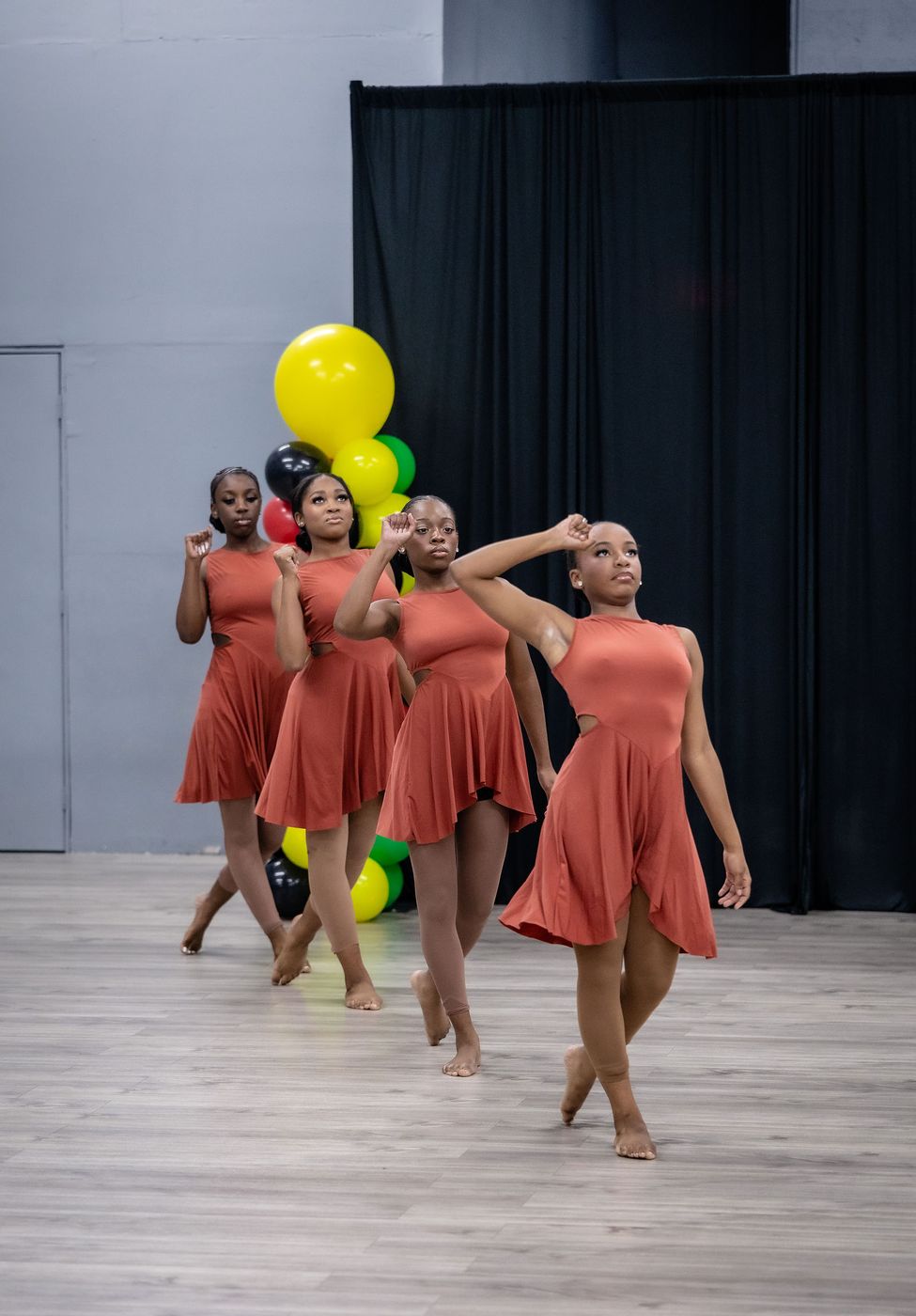 Dancers performing at a studio showcase in South Florida