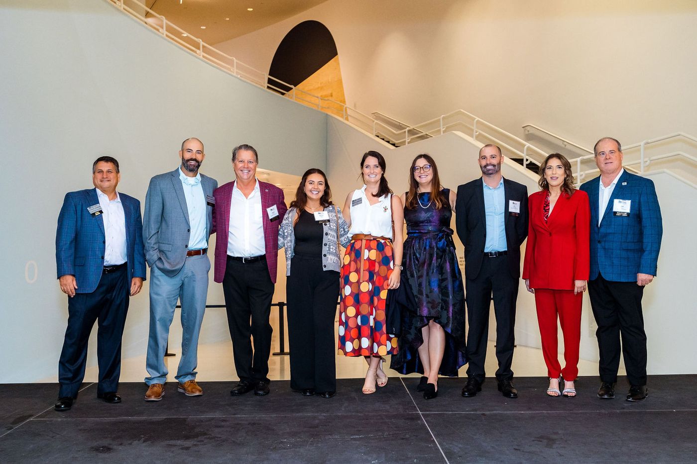 A chapter board photographed together at an end-of-year celebration