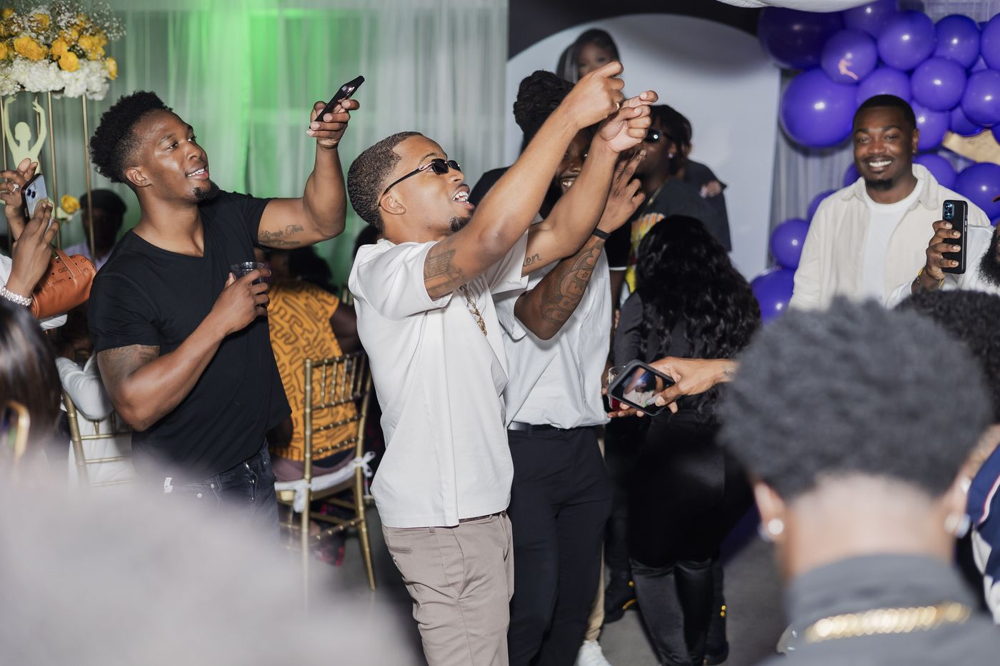The floor late in the evening at a baby shower